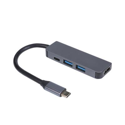 China MULTIMEDIA Factory Price USB TYPE C Hub 4 in 1 Type C-PD+2USB3.0+HDMI Adapter Connector for sale