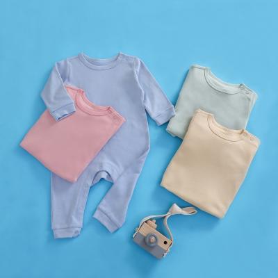 China Polyester Cotton Long Sleeve Romper Infant Toddler Plain Onesie / Simple Cotton Design Baby Onesie for sale