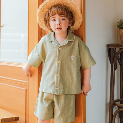 China Breathable Summer Design Kids Short Sleeve Korean Pajamas Kids Soft Pajamas for sale