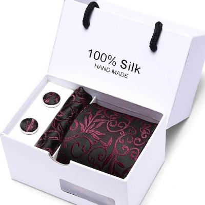 China Three Piece Flower Pattern Fashion Link Cufflink Current Hand Made Gift Set For Men 0632-F for sale