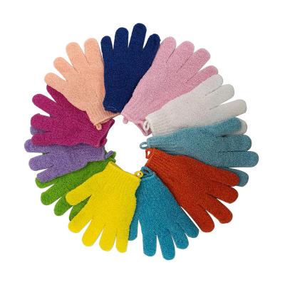 China Eco-Friendly Price Nylon Gloves Factory Sale Reusable Washable Exfoliating Gloves for sale