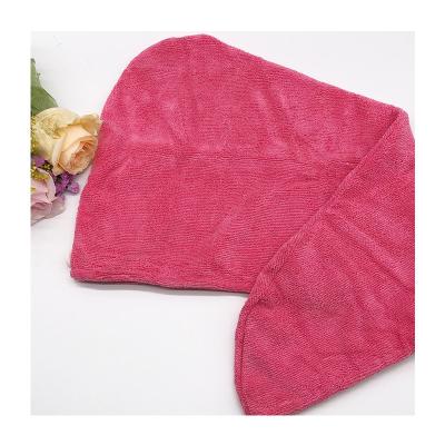 China New Minimalist Button Lanyard Design Solid Color Hair Turban QUICK DRY Towel for sale