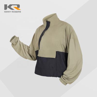 China Custom Unique Design Elastic Spring Sport Vasaerre Waist Windbreaker 180g Woven Seamless Windproof Women Jackets for sale