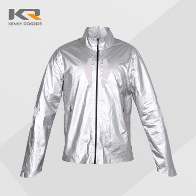 China Vasaerre OEM ODM QUICK DRY woven polyester seamless custom nylon coated fabric men sports tracksuits silver anorak for sale