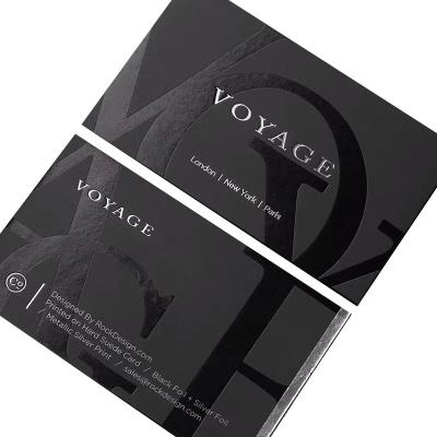 China Recyled / Custom Luxury Business Matte Black Card With UV Printing Environmental Protection And Die Stamp Foil Sliver for sale