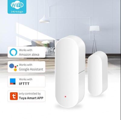 China Window Alarm Alexa Google Smart Life Tuya App Control Wifi Home Burglar Door Window Sensor Open Alarm for sale