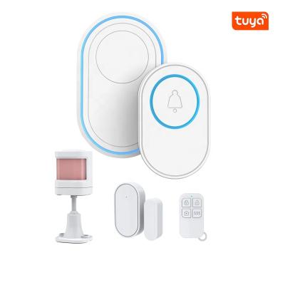 China Home Security Tuya Wireless Smart Home Siren Doorbell Security Kits Wifi Smart Alarm System for sale