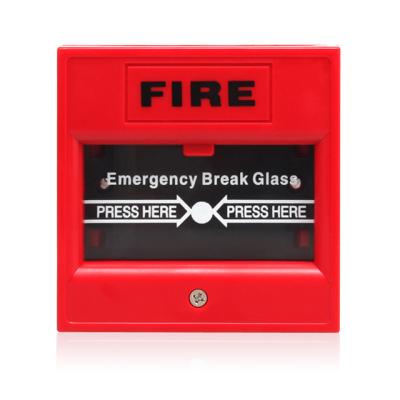 China Optional transparent cover glass cut-off emergency door call point release push button manual call point fire alarm in China for sale