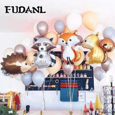 China 50pcs Large Foil Balloons Raccoon Fox Helium Balloon Happy Birthday Wedding Jungle Animal Party Decor Kids Baby Shower Decor Toys for sale