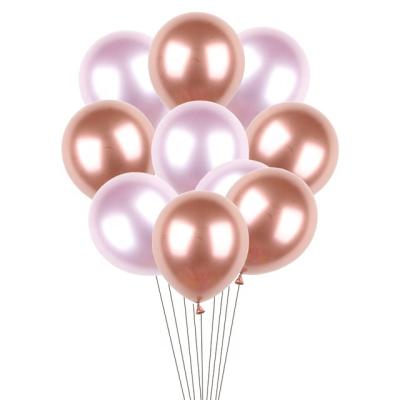 China Latex 10inch Amazon 50pcs/pack Metallic Latex Balloons Thick Pearlescent Metal Chrome Alloy Colors for sale