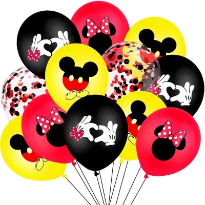 China Latex Mickey Mouse Birthday Party Latex Balloons Minnie Cake Toppers Banner Baby Shower Kids Birthday Decoration Supplies for sale