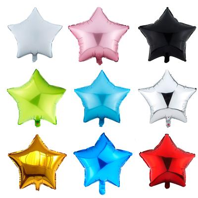 China Foil 18 Inch Hot Sale Gradient Rose Gold Star Shape Air Balloon Red Black Aluminum Decoration for sale