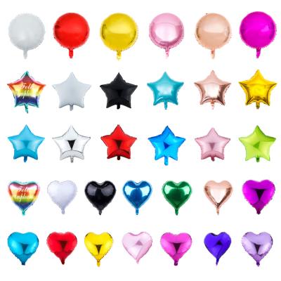 China Foil 18 Inch Heart Shape Air Blue Red Green Foil Balloon For Wedding Valentine's Day for sale