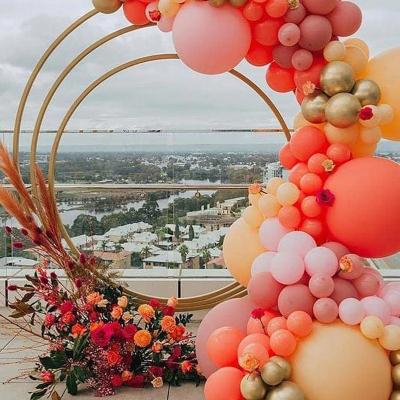 China 115Pcs Coral Red Balloon Arch Garland Rose Gold Chorme Metallic Festival Balloons Wedding Party Decoration Birthday Romantic Balloons for sale