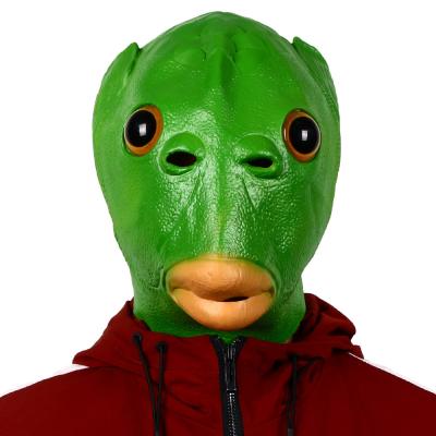 Cina La maschera unisex divertente della testa di Halloween, costume verde del pesce maschera per l'accessorio di cosplay in vendita