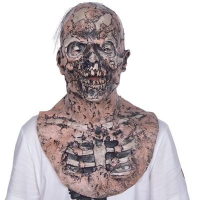 China Full Head Skeleton Latex Masks Realistic Burned Face Ghost For Adult for sale