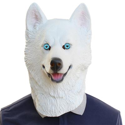 Cina Siberiano bianco Husky Dog Mask Funny Lovely della maschera capa del costume del lattice in vendita