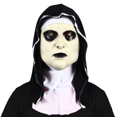 Cina Sorella unisex adulta Latex Mask Black Ans White With Headscarf della suora del fantasma in vendita