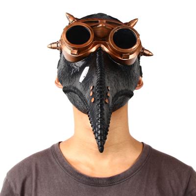 Cina Visiera unica nera di orrore, maschera Steampunk della testa di Birdman con gli occhiali di protezione in vendita