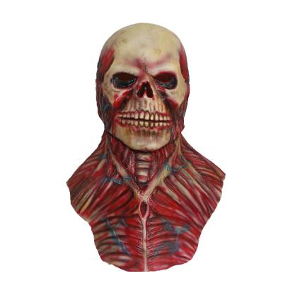 China Sinister Burned Face Skeleton Latex Masks Halloween Adults Unisex for sale