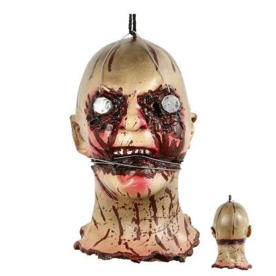 China Realistic Bloody Professional Haunted House Props Zombie Head for sale