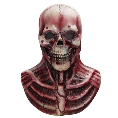 China Bloody Skull Zombie Latex Masks Creepy Props Halloween Full Head Adult Cosplay for sale