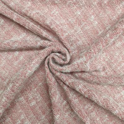 China Customized Red Color Wrinkle Resistant R/T Loose Rib Fabric Dyed Knit Hacci Fabric In Weft Knitting Fabric for sale