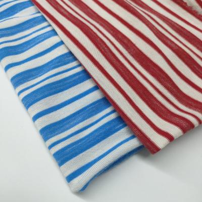 China Lightweight 50 Polyester 50 Rayon Organic Jersey Knitting Fabric Stripes Jersey Fabric For Sleepwear for sale