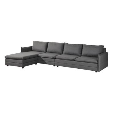 China Adjustable (height) fashionable and popular 5 seater combination l-type freestanding sofa is suitable for home hotel for sale