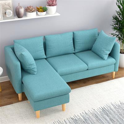 China Foldable Solid Wood Sofa Furniture Living Room Sofa Set Removable Fabric 3-Seater Leg And Washable for sale