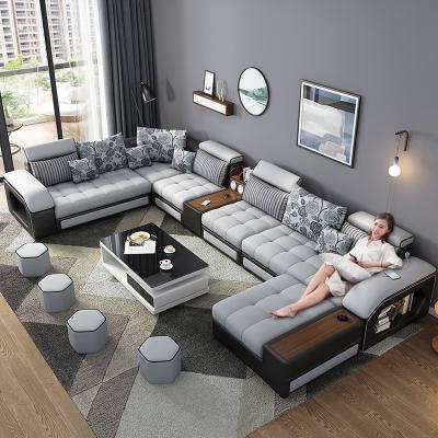 China 2021 Modern Minimalist Family Corner Fabric Sofa People Comfortable Living Room Living Room Sofa For 7-12 for sale