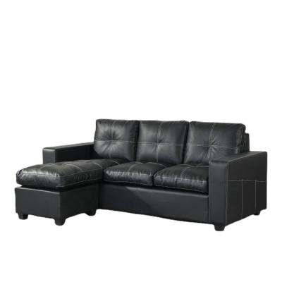 China Black Leather Leather Sofa (Other) Modern Classic Furniture Adjustable 4 Seat Sofa Good Quality Sofa Upholstered for sale