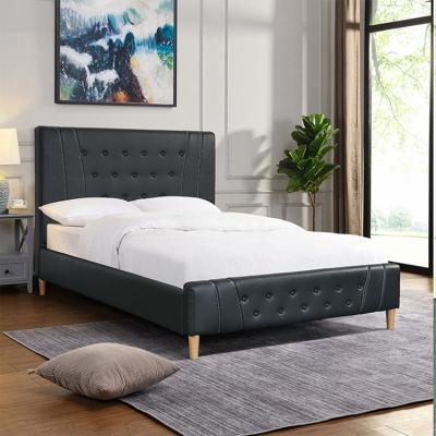 China (Size) 2021Modern Adjustable Bedroom Double Bed Sturdy Furniture Bed Sturdy Legs Soft Leather Solid Wood Bedspread for sale