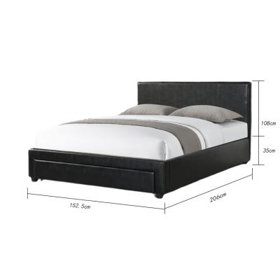 China 2022 New Bedroom Double Bed (Height) Adjustable With Storage Room Multifunctional Wooden Bed Leather Cover for sale