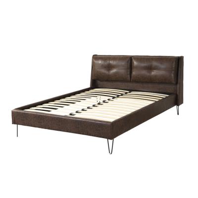 China (Size) Sleek design adjustable and a fabric finish bed frame wood frame metal legs bed furniture set queen bed for sale