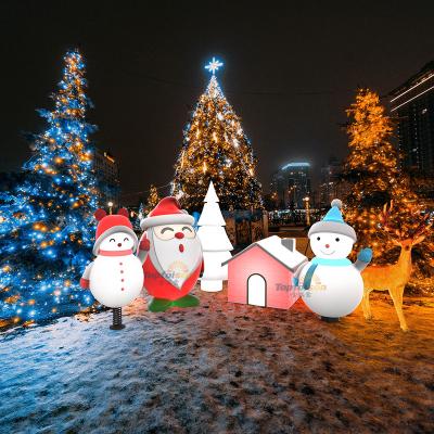 China Commercial Use Christmas Santa Lighting Snowman Reindeer Creative Landscape Lights For Outdoor Western Christmas Decor for sale