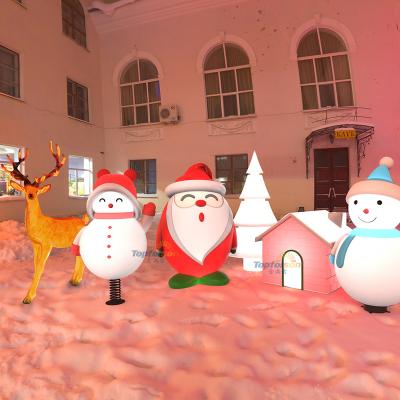 China Commercial Use Outdoor Christmas Light Santa Claus House Reindeer Snowman Xmas Pine Landscape Light for sale