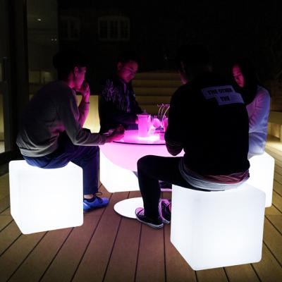 China New Modern Times Glow LED RGB 16 Colors Party Bar Illuminated Led Furniture Chair Led Chair Light Cube for sale