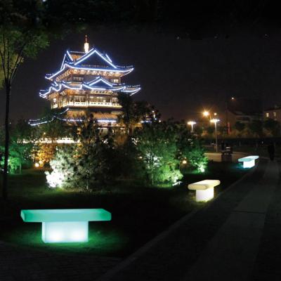 China Traditional RGB 16 LED Lighting Outdoor Park Chair Bench For Garden Bench Patio Use for sale