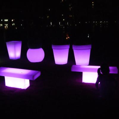 China Durable IP68 Water Proof 16 Color LED Changeable Public Bench Garden Chair For Park for sale