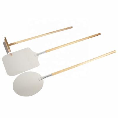 China Sustainable Good Quality Customized Pizza Oven Tool, Pizza Shovel With Wooden Handle, Aluminum Pizza Peel for sale