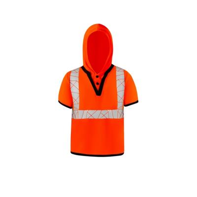 China Adult Type T-shirt Safety Construction Site New Carnival Costume 2022 Chinese Wholesale Short Sleeved Hooded Fluorescent Clothing Chinese Wholesale for sale