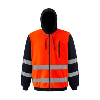 China 2022 Top Selling Guaranteed Water Proof Quality Safety Reflective Working Zippered Hoodie for sale