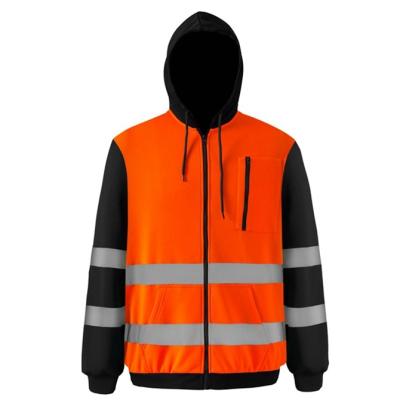 China 2022 New Great Price Water Proof High Reflective Work Zippered Type Visibility Safety Safety Zippered Hoodie for sale