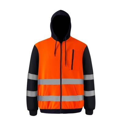 China 2022 Water Proof Best Selling Goods Wearing Men Safety Reflective Work Zippered Hoodie for sale