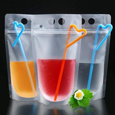 China Recyclable Clear Disposable Plastic Juice Beverage Bag Pouches Ziplock Drinks Pouch for sale