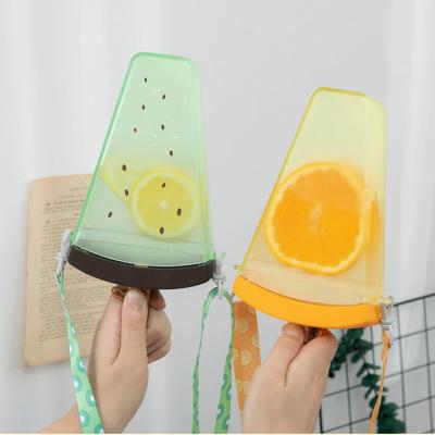 China FOOD GRADE Summer WATERPROOF Portable Fashion Plastic Clear Cute Empty Popsicle Shape Shoulder Bag Water Drinks Cup Liquid Drinking Purse With Straw for sale