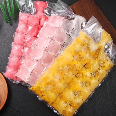 China Food Grade Recyclable Custom Plastic Disposable Self-Seal Package Water Juice Cooler Ice Bag Ice Cube Make Mold Bags for sale