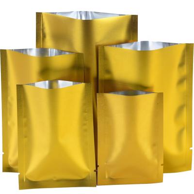 China Safety Food Grade Accept Customized Design Printed Gold Seal Three Side Aluminum Foil Packaging Bag for sale