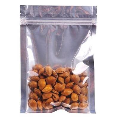 China Moisture Proof Ready To Ship Long Shelf Life Snacks Packaging Flat Zipper Bag With Clear Side for sale